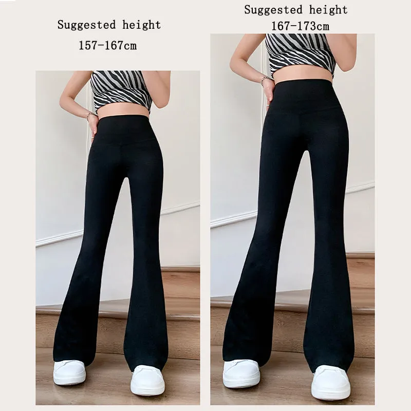 Women Flare Pants Slim High Waist Solid Sexy Shark Flare Pants Fashion Casual Streetwear Elastic Butt Lift Skinny Leggings