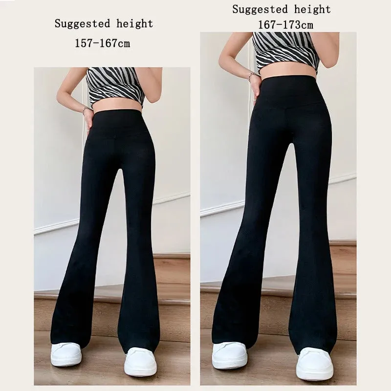 Women Flare Pants Slim High Waist Solid Sexy Shark Flare Pants Fashion Casual Streetwear Elastic Butt Lift Skinny Leggings