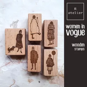 Women in Vogue Scrapbooking Wooden Stamps